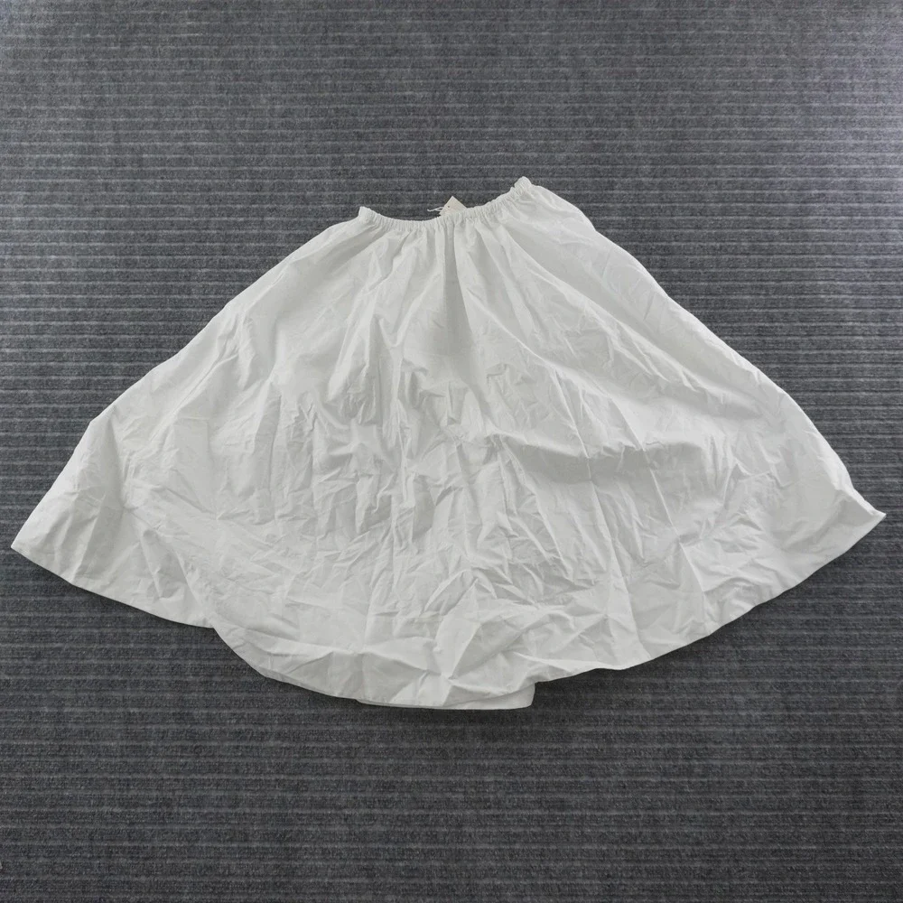NWT Tory Burch Maxi Skirt Womens L White Beaded Drawstring Cotton Relaxed